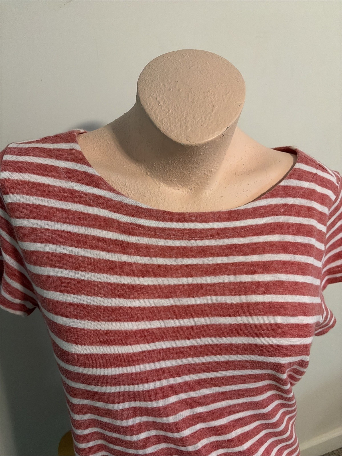 Vineyard Vines Striped Casual Dress Women’s Size M Coral Pink And White