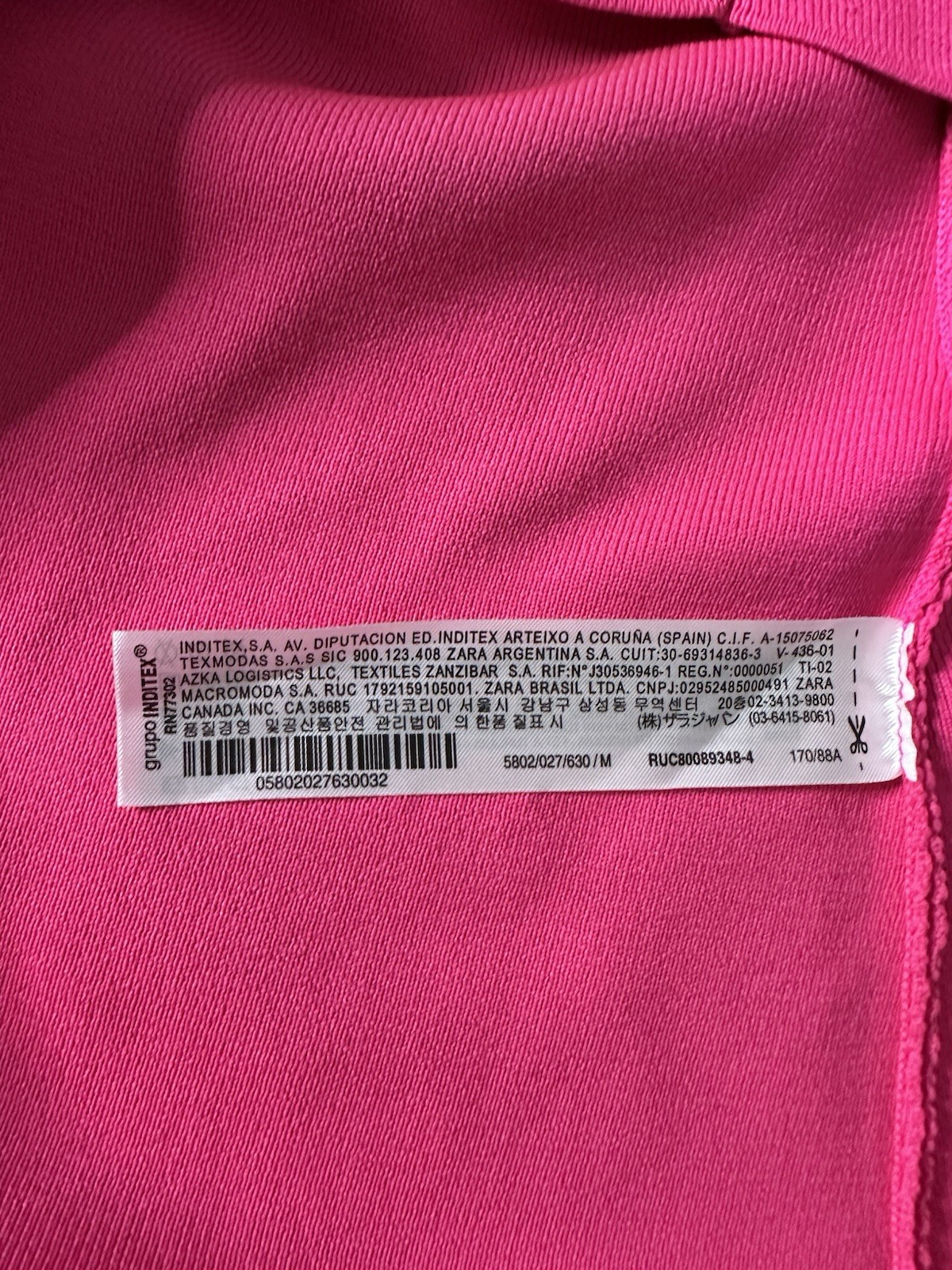 NEW Zara Hot Pink Knit Square Neck Ribbed A-Line Bodycon Barbiecore Mini Dress M