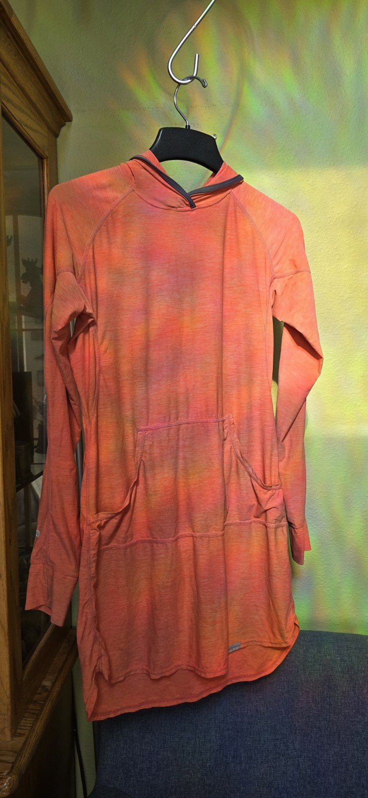 NRS H2Core Silkweight HOODIE DRESS. Peach. S. Long Sleeve. Hooded Lightweight