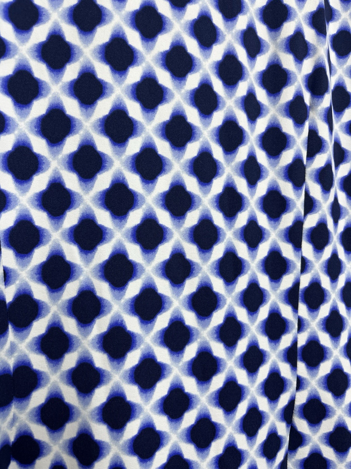 Talbots Petite Medium Blue Shibori Star Jersey Shirtdress Preppy Country Club
