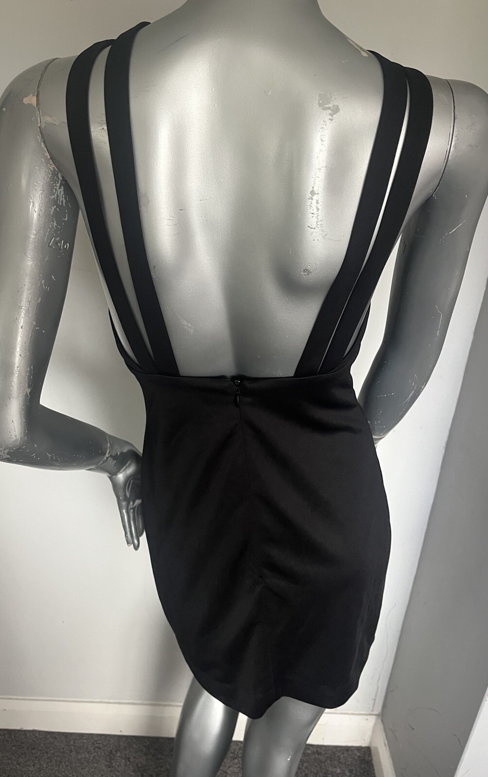 AQ AQ Black Cryton Mini Dress Size 6