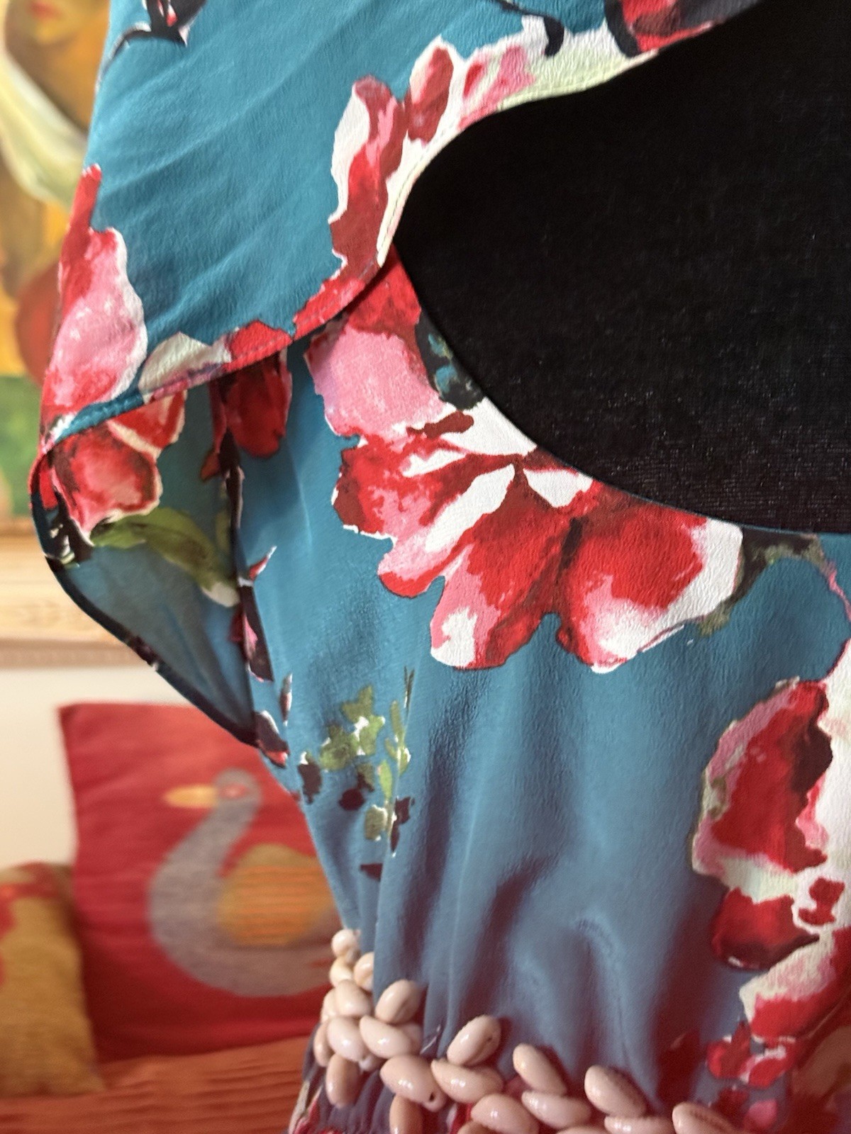 ~NWT~ Lucky Brand V-Neck Sleeveless Tiered Ruffled Dress – Floral – Medium