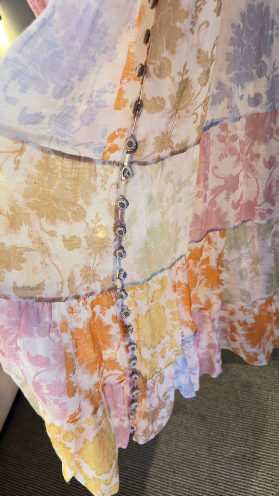 Zimmermann Post Card Lantern Floral Print Maxi Dress, Size 0/ AU 8