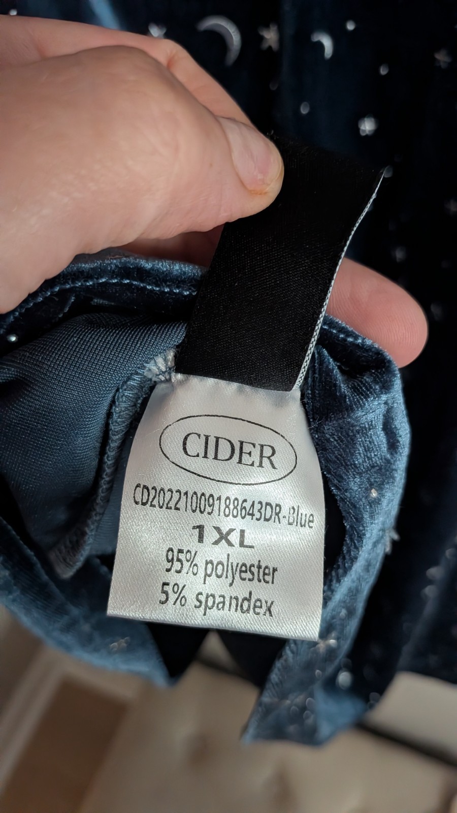Cider Plus 1xl Velvet Moon Star Blue Dress Cosplay Witch Goth A Line Faux Wrap