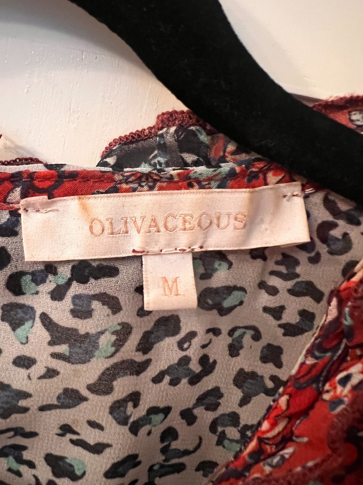 Olivaceous Boho patchwork dress with cutout back size M