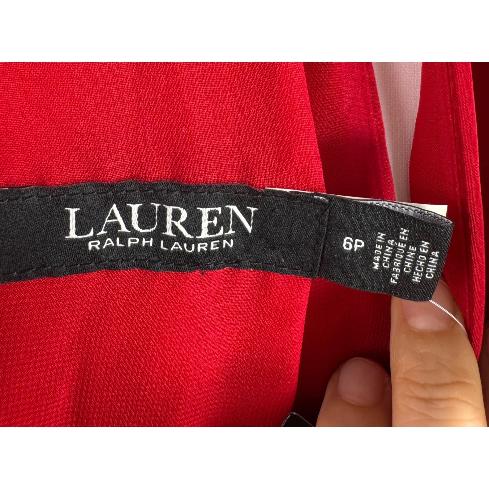 Lauren Ralph Lauren Pleated Satin Charmeuse Halter Gown red cocktail sz 6P