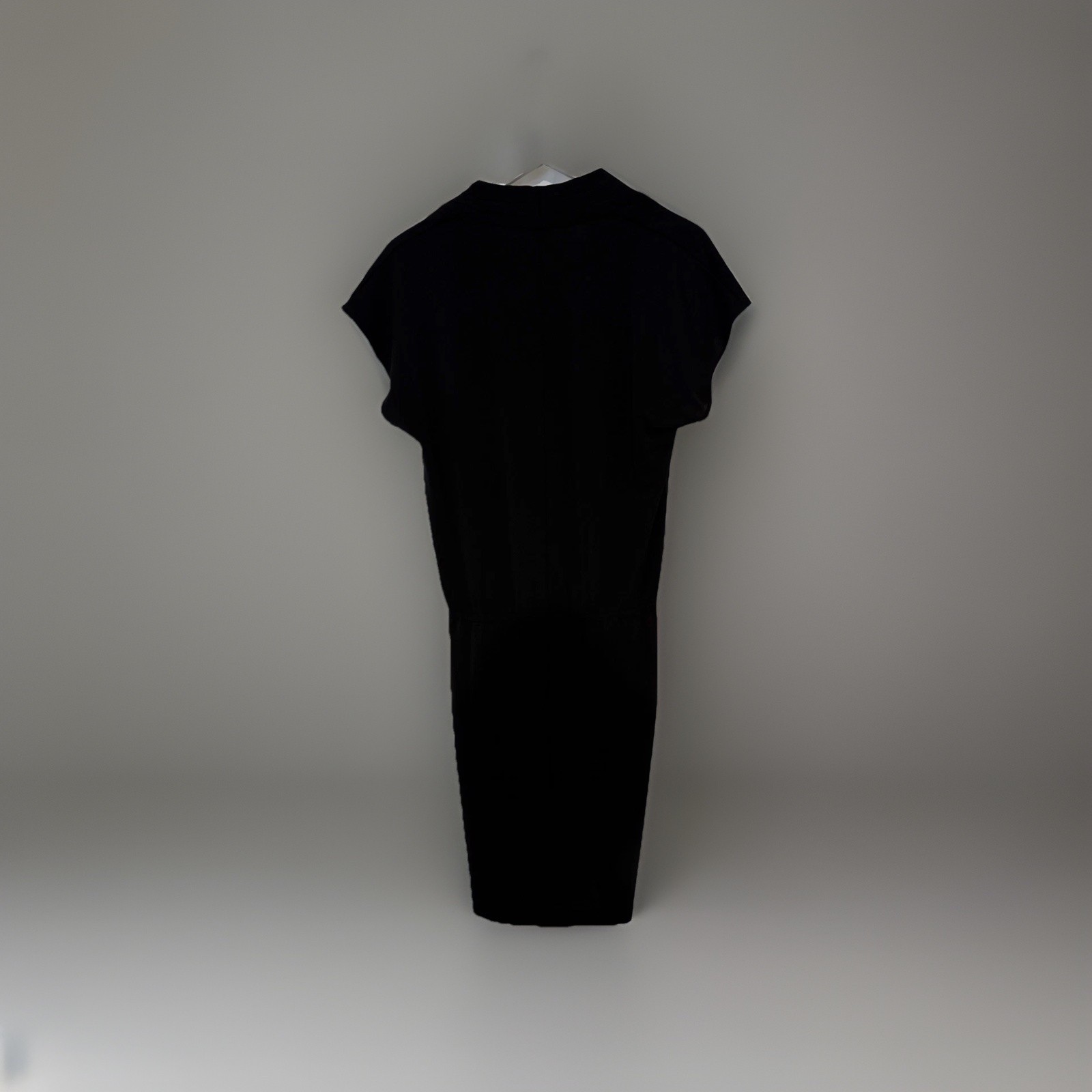 Talbots Medium Blouson Black Dress Flowy Medium Cap Sleeve Wrinkle Resistant