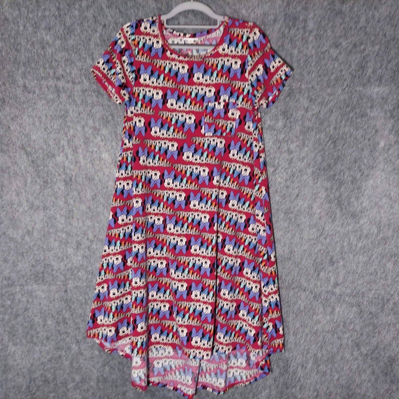 Lularoe Disney Dress Xs All Over Minnie Mouse Magical Red Short Sleeve Casual