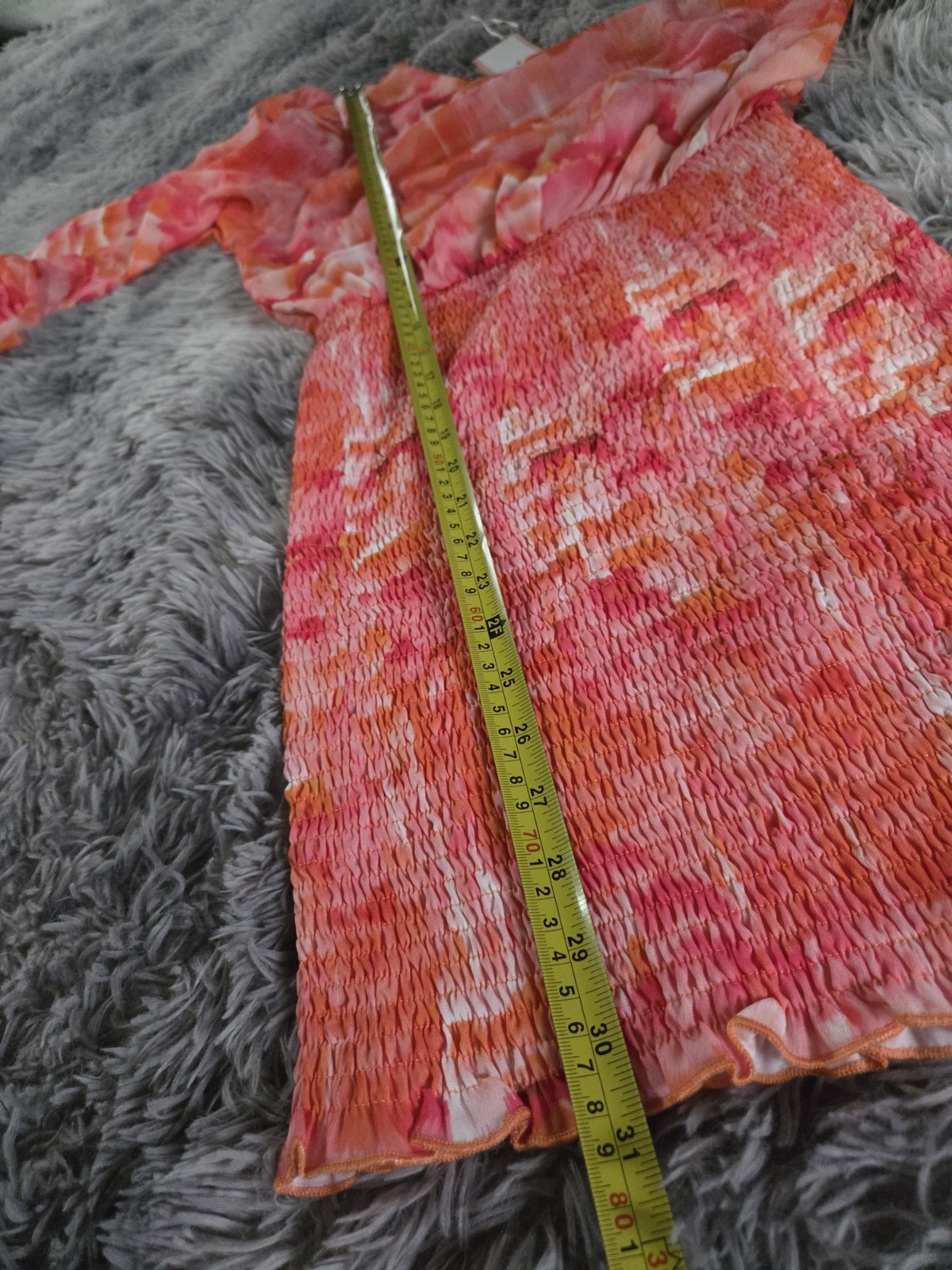 Beach City One Shoulder Pink Orange Dress Elasticated Runched Skirt Size S BNWT