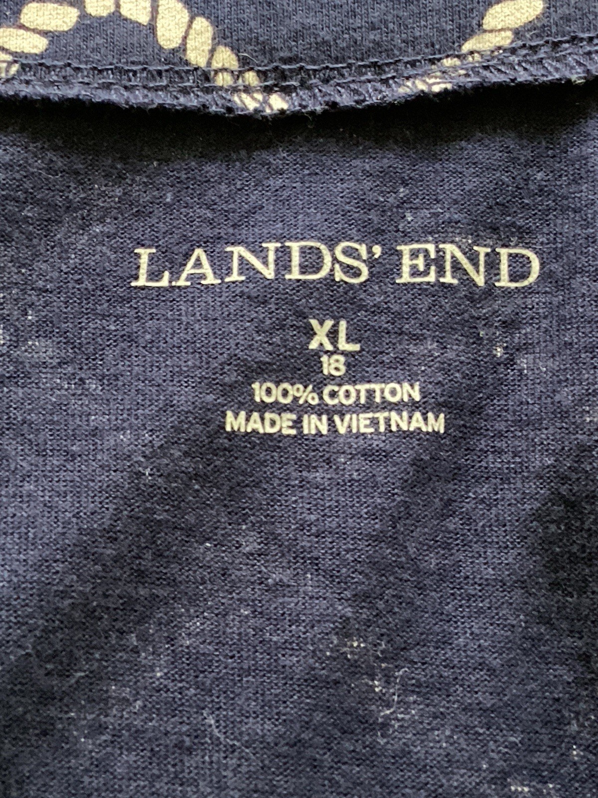 Lands End Navy Size X-Large Sleeveless V-Neck 2 Pockets Slide Slits Dress