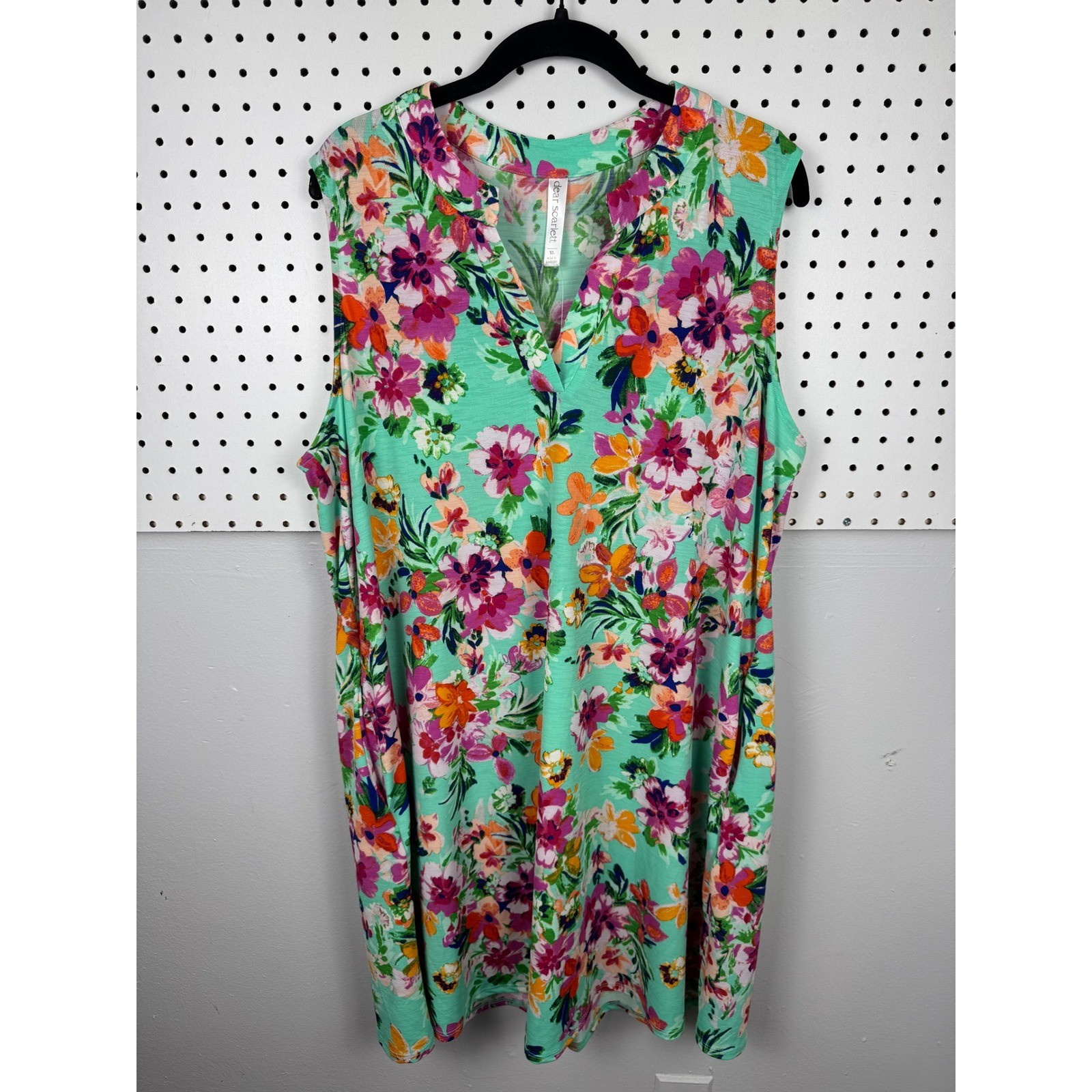 Dear Scarlett NWT Mint Floral Lizzy Dress XL Colorful Sleeveless Pockets