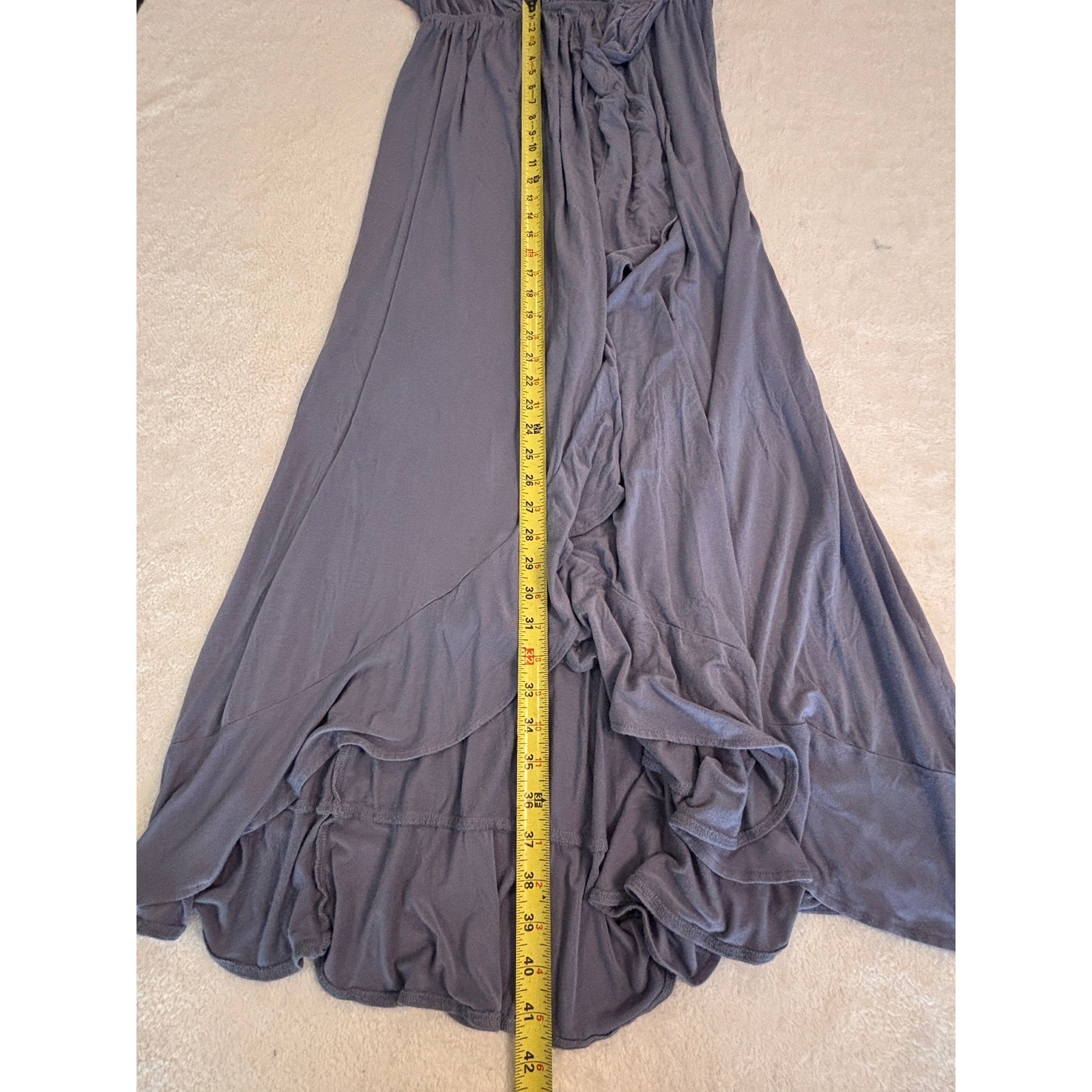 Isabel Maternity by Ingrid & Isabel Blue Purple Faux Wrap Maxi Dress XL Short