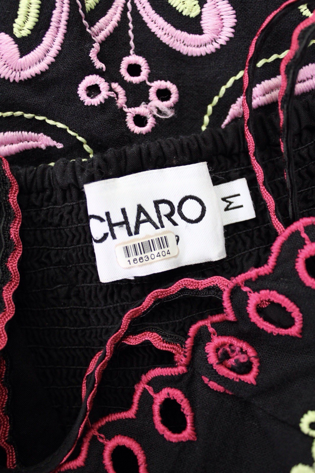 Charo Ibiza 1989 Mutti Embroidered Strappy Midi Dress Size Medium