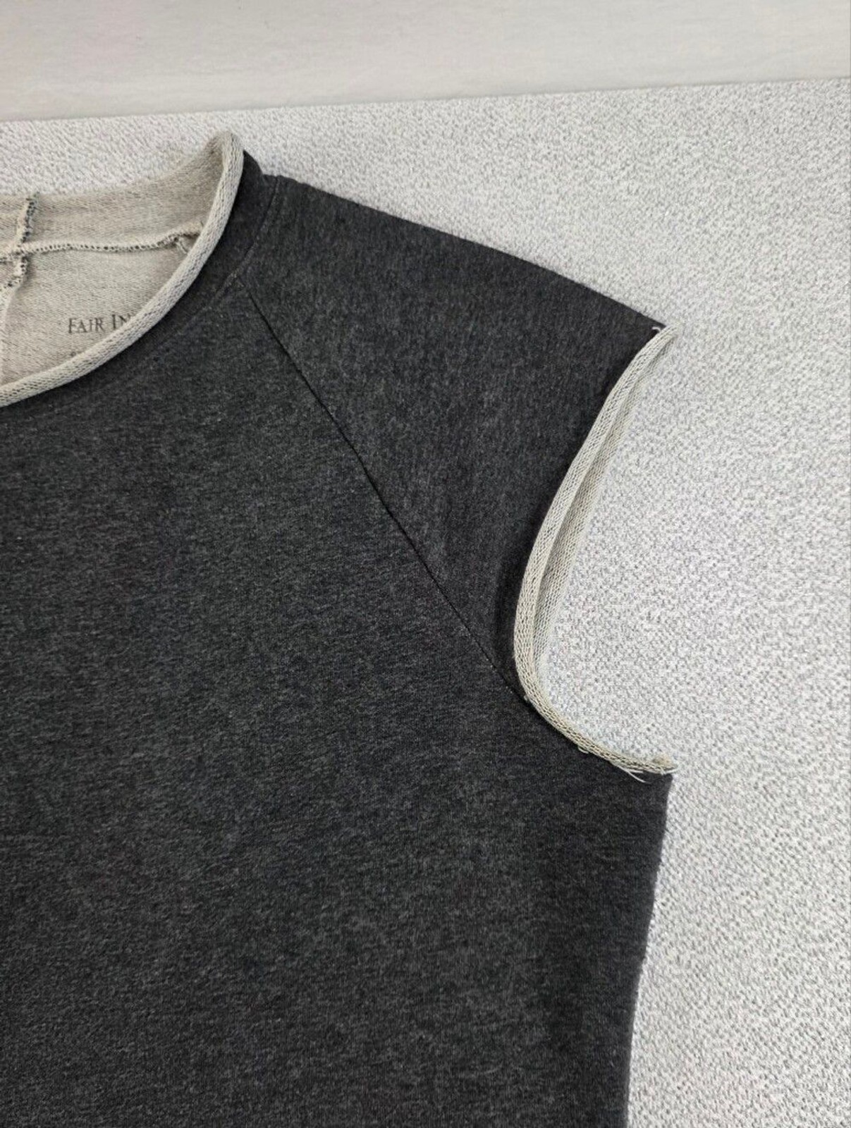 Fair Indigo Organic Cotton French Terry T-Shirt MIni Dress Grey Wmn’s Med