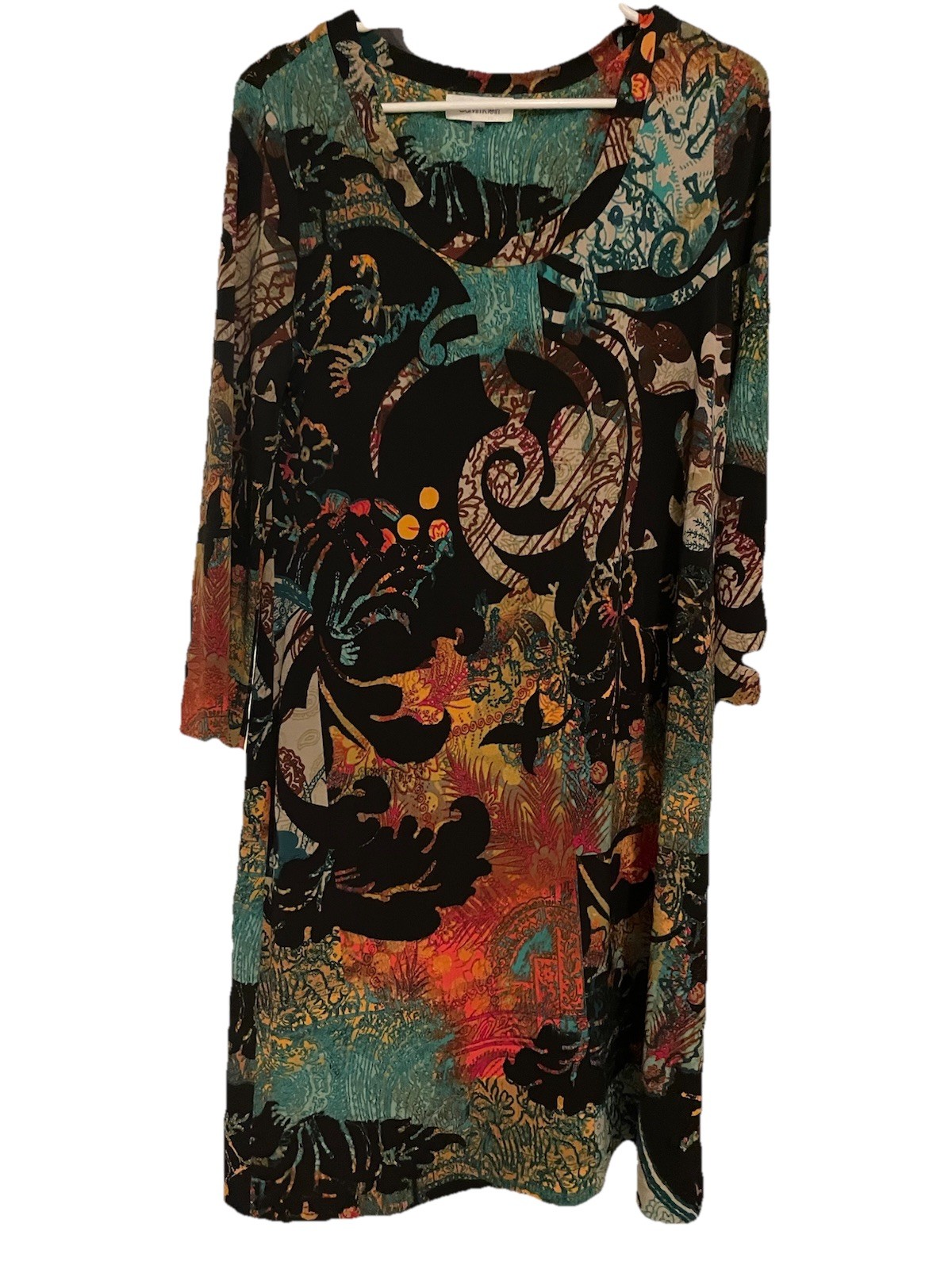Calvin Klein Dress Multi Funky Below The Knee Size Medium Used Good Condition