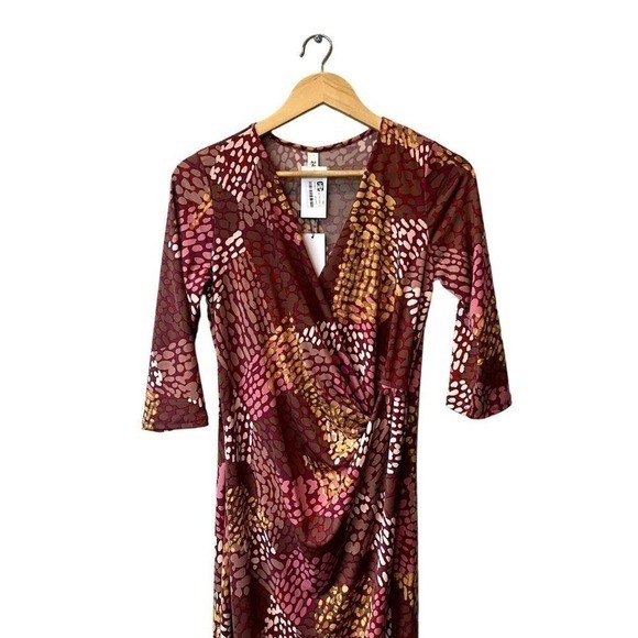 24/7 Boho Animal Print Patchwork Bodycon Maxi Dress Size M NWT Faux Wrap Fitted