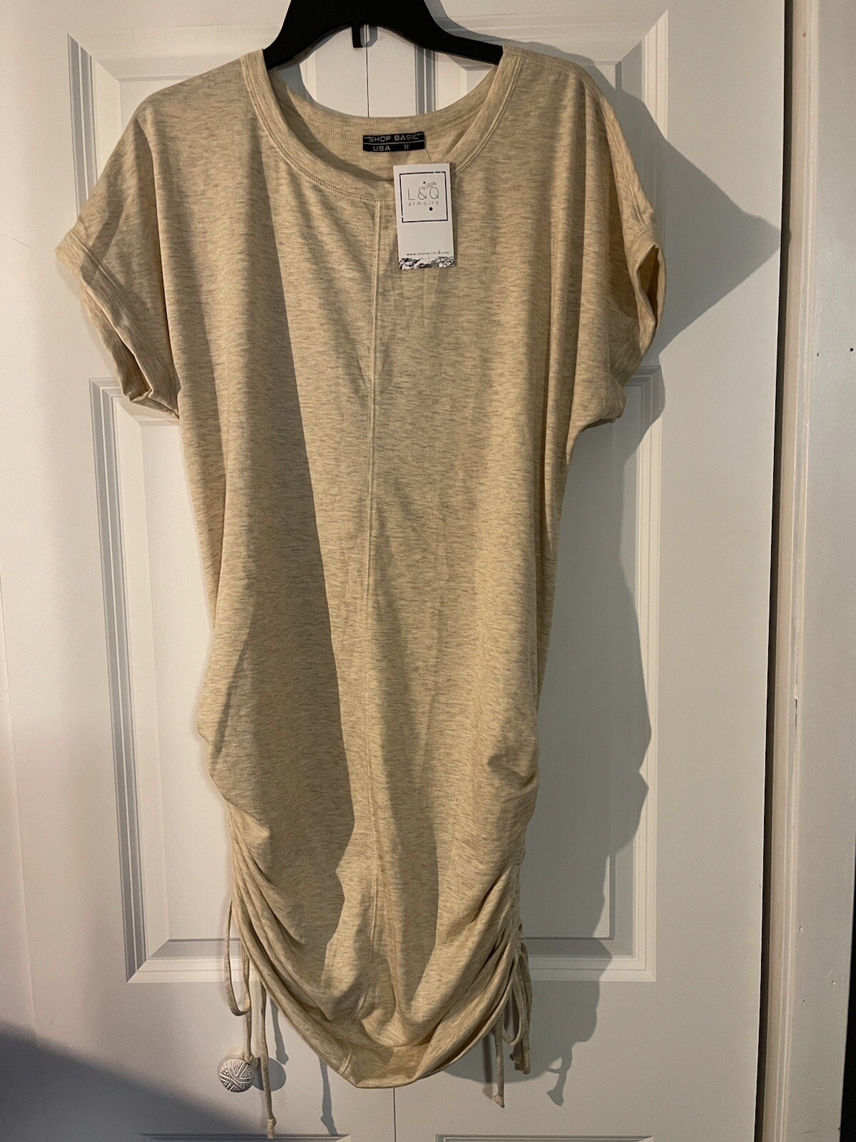 Boutique shop basic usa dress beige heathered medium nwt