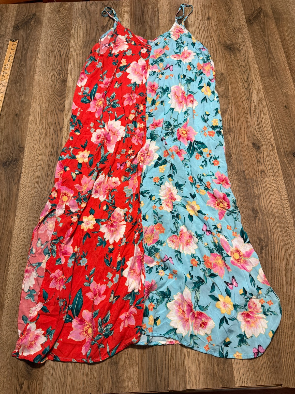 Sleep Social Dress Women’s Medium Blue Red Pink Green Floral Beauty Maxi Length
