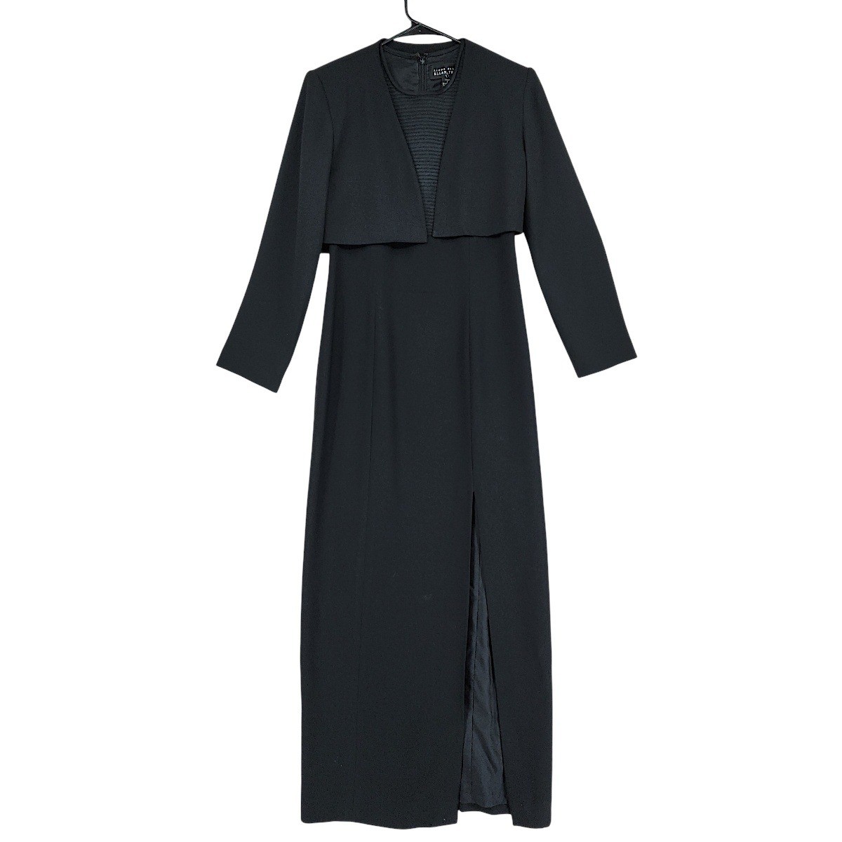 Vtg Linda Allard Ellen Tracy Maxi Dress Laundry Bolero Jacket 4P 6P Black Formal