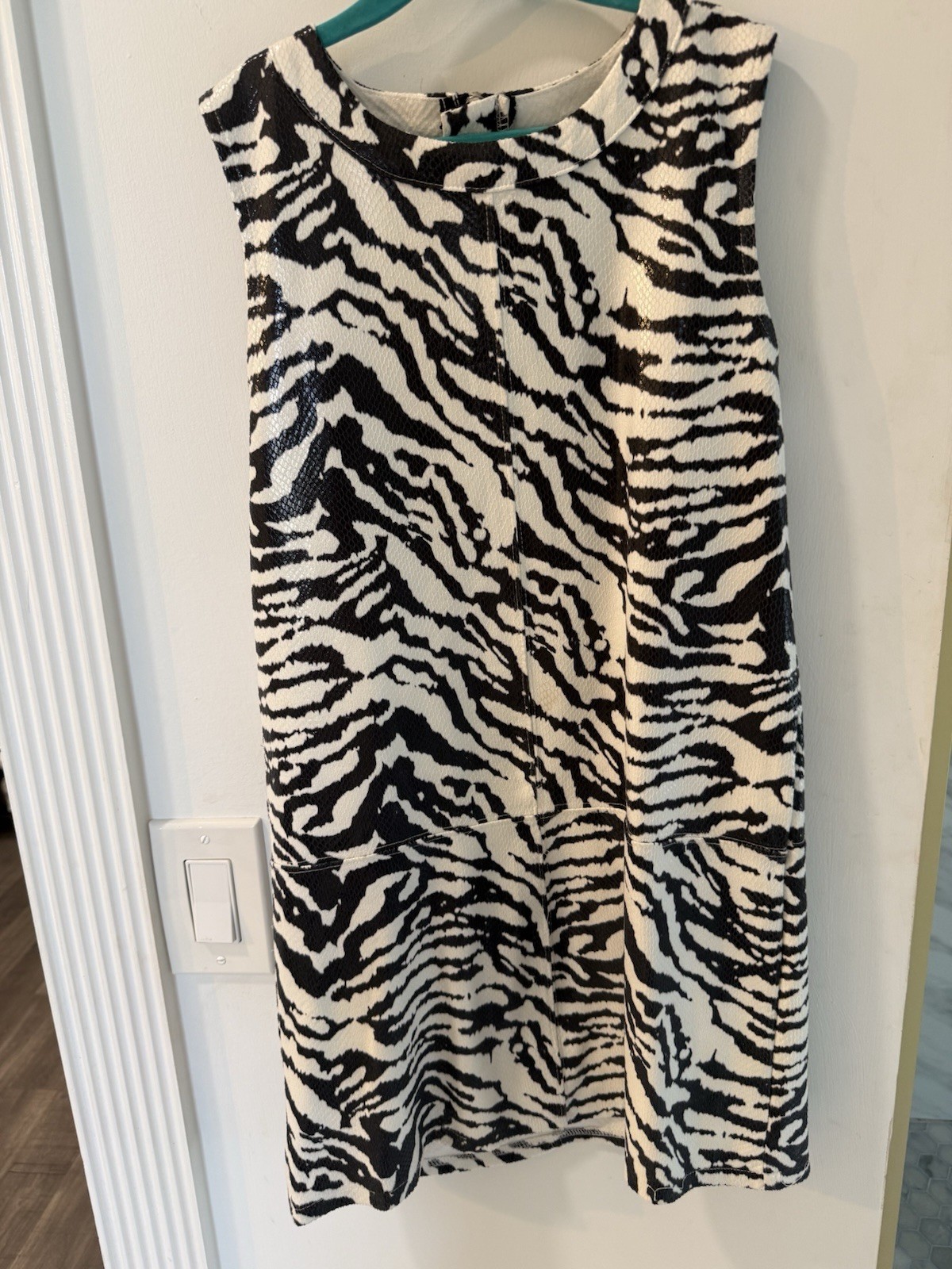 MIA New York Girls Size Large Zebra Dress Black White Animal Print Sleevless