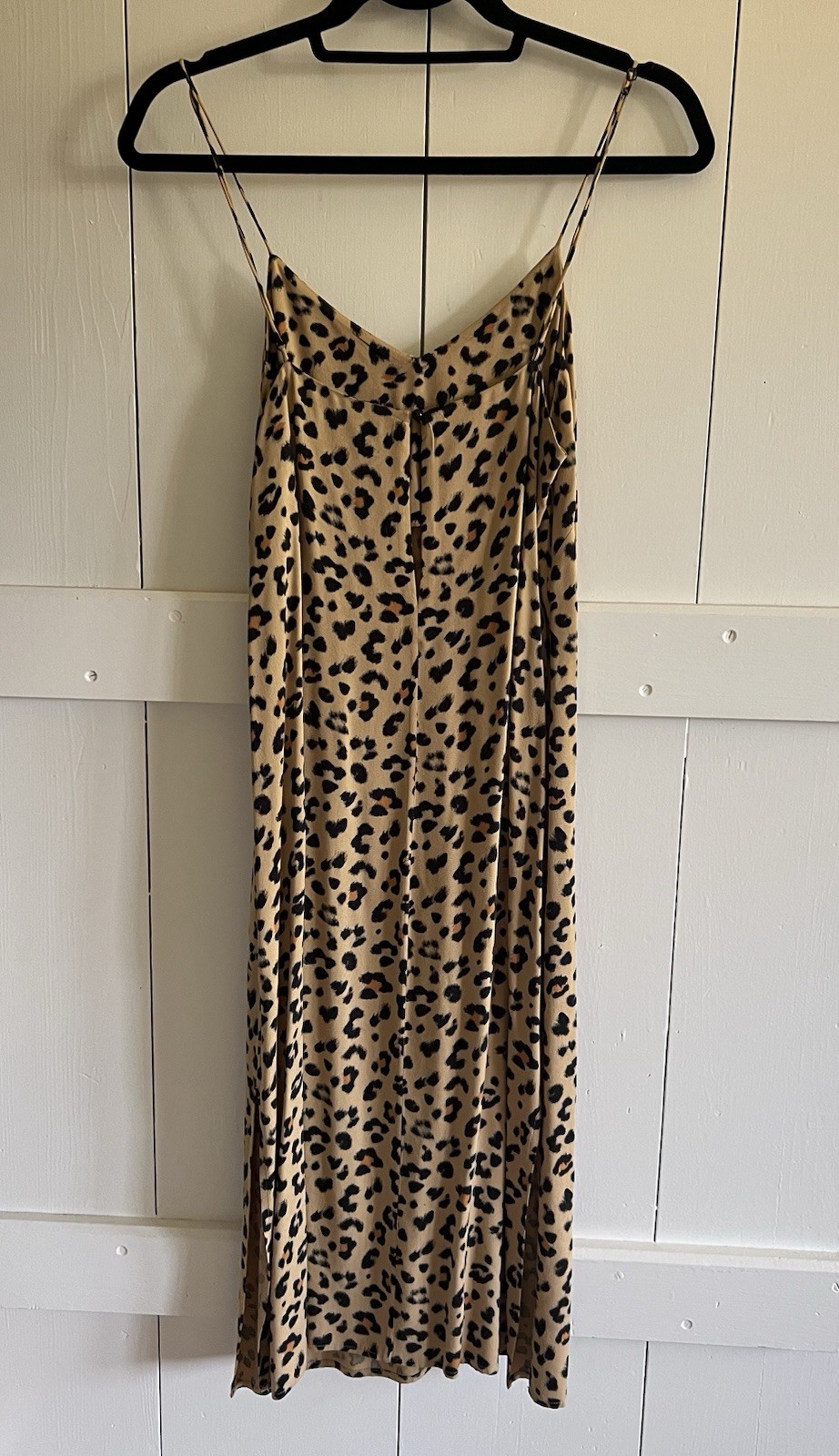 & Other Stories Leopard Print Slip Midi Dress w Adjustable Straps US 4
