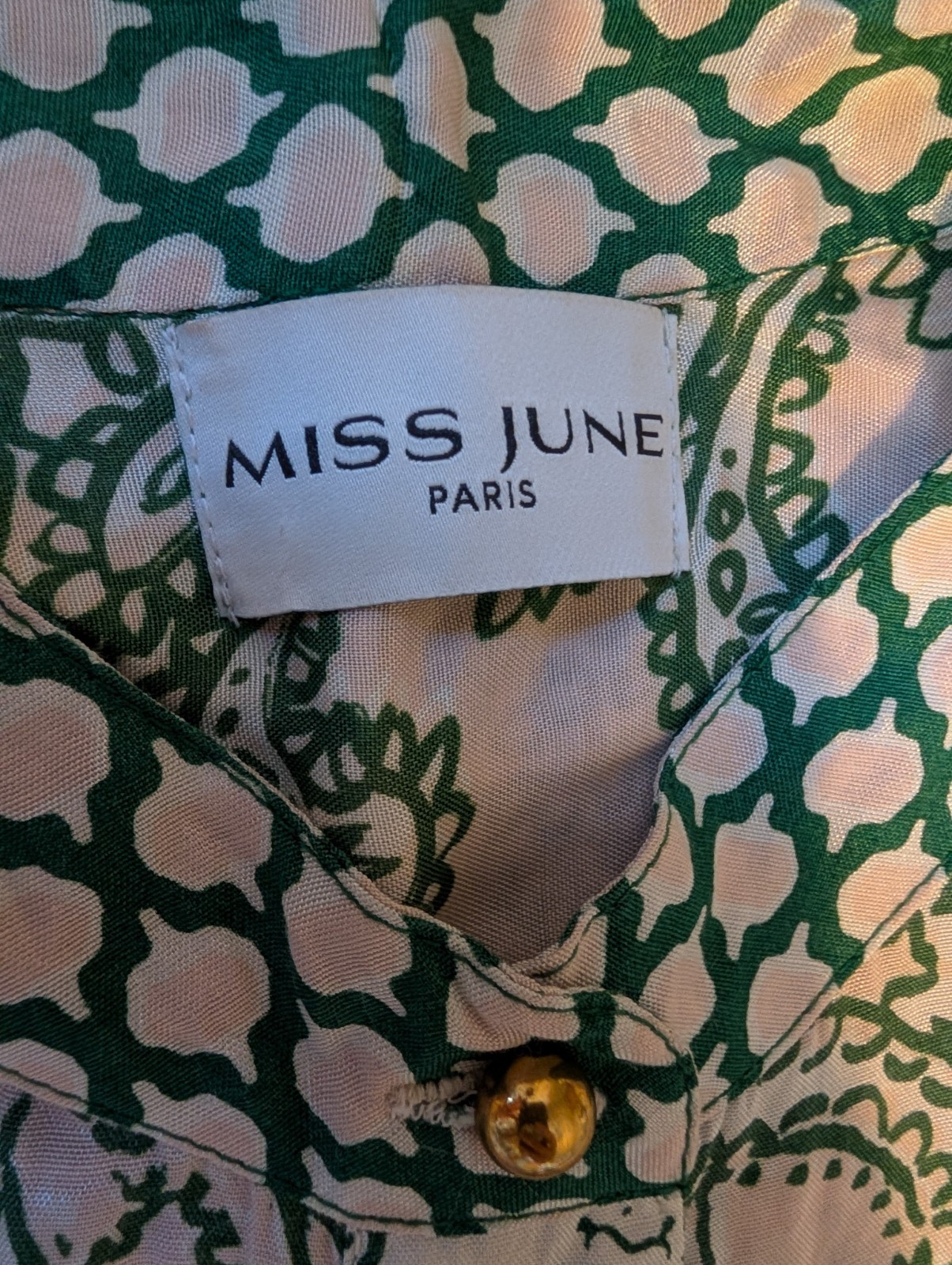 Miss June Paris Carlotta Green Maxi Dress Womens OS Paris **Missing Belt