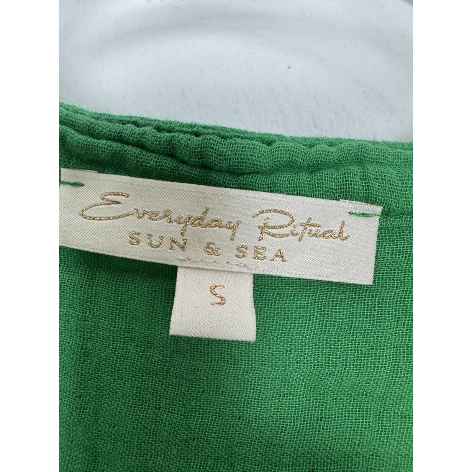 Everyday Ritual Gauze Kaftan Maxi Dress Womens Small Lush Green Summer
