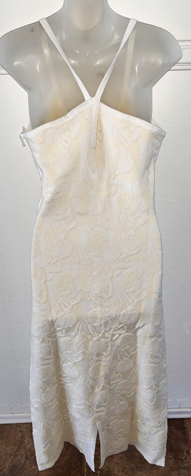 NWT Anthropologie Rue Stiic Cicely Jacquard Knit Maxi Dress Cream Sea Shells-XS