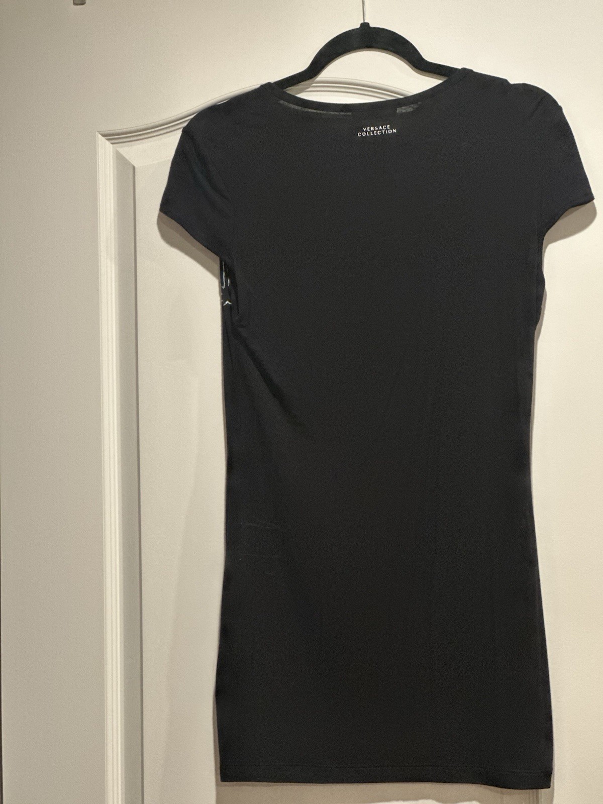 Versace Collection Black Medusa Head Graphic Short Sleeve Mini T-Shirt Dress 42