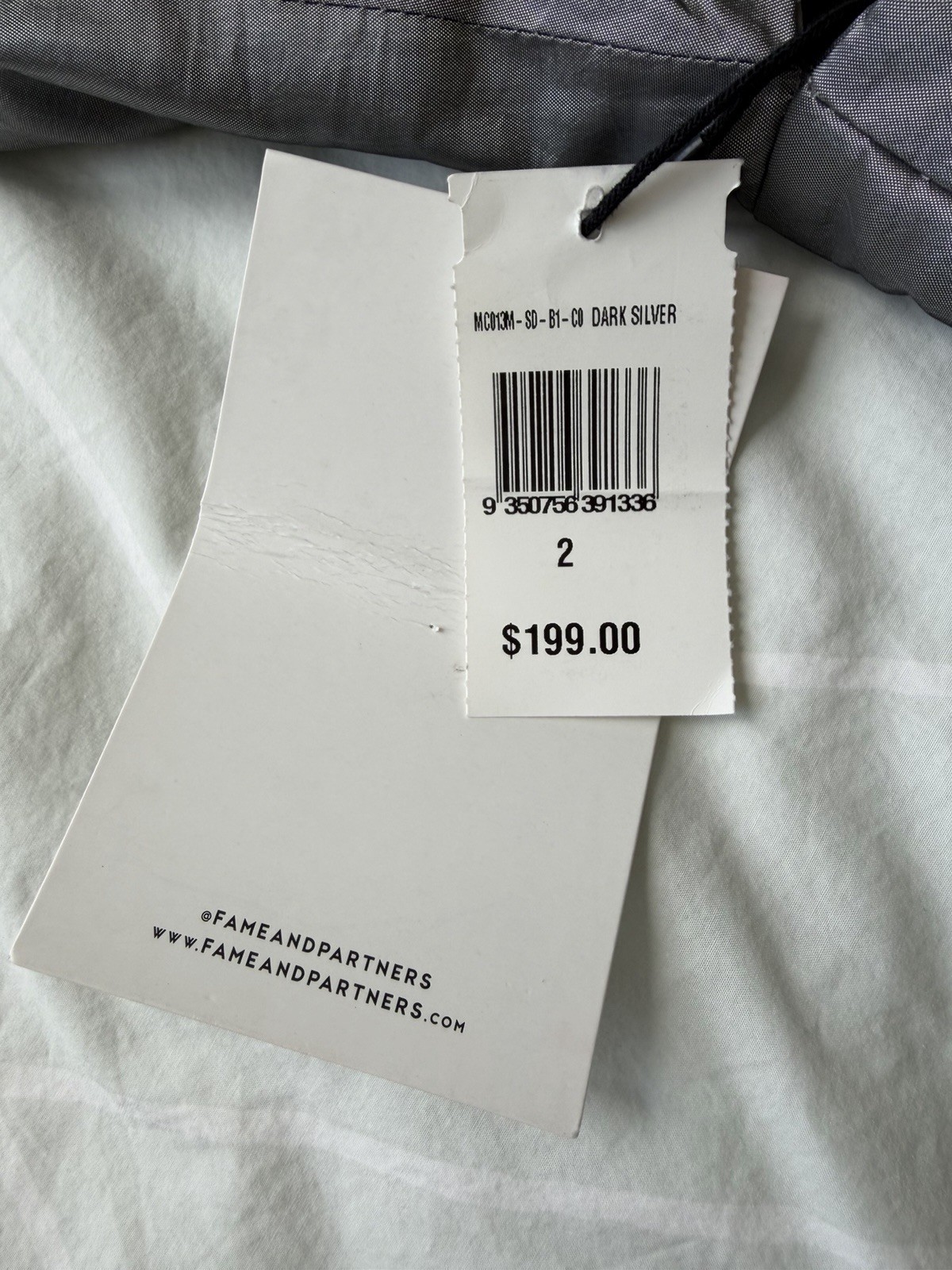 NWT Fame and Partners Silver High Neck Open Back Maxi Dress US 2