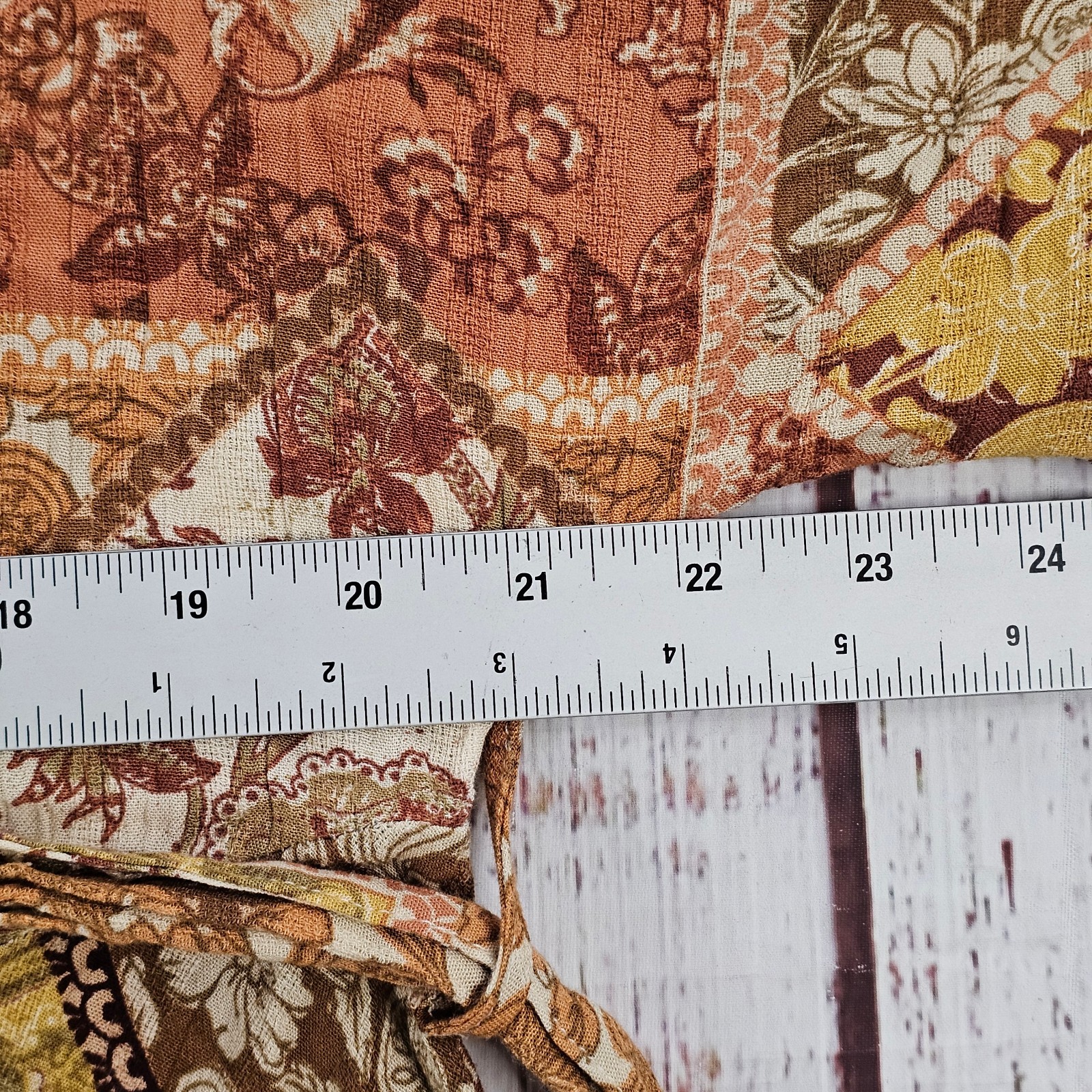 Rip Curl Boho Patchwork Bell Sleeve Tie Waist Flowy Festival Dress Large