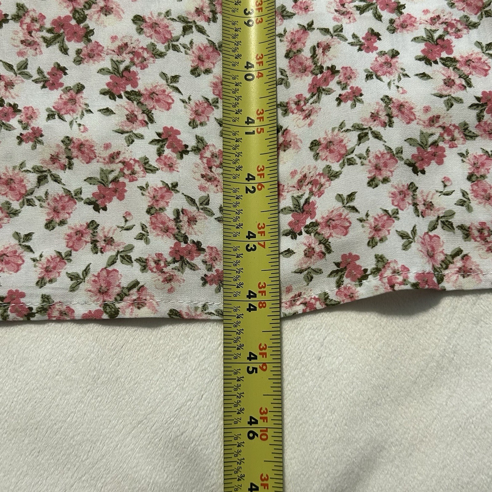 Francesca’s White Pink Green Floral Smocked Puff Sleeve Square Neck Midi M (160)