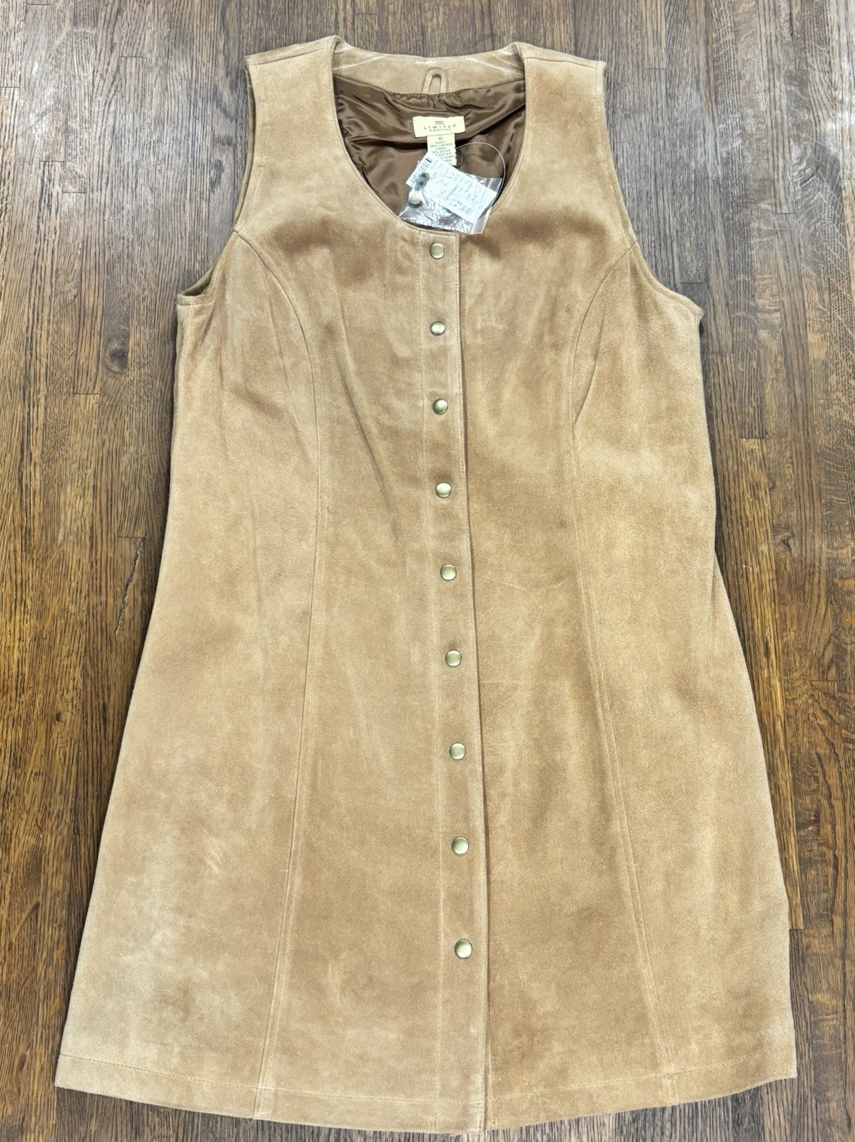 Vintage Camel Genuine Suede Women’s Shift Dress, Size 10