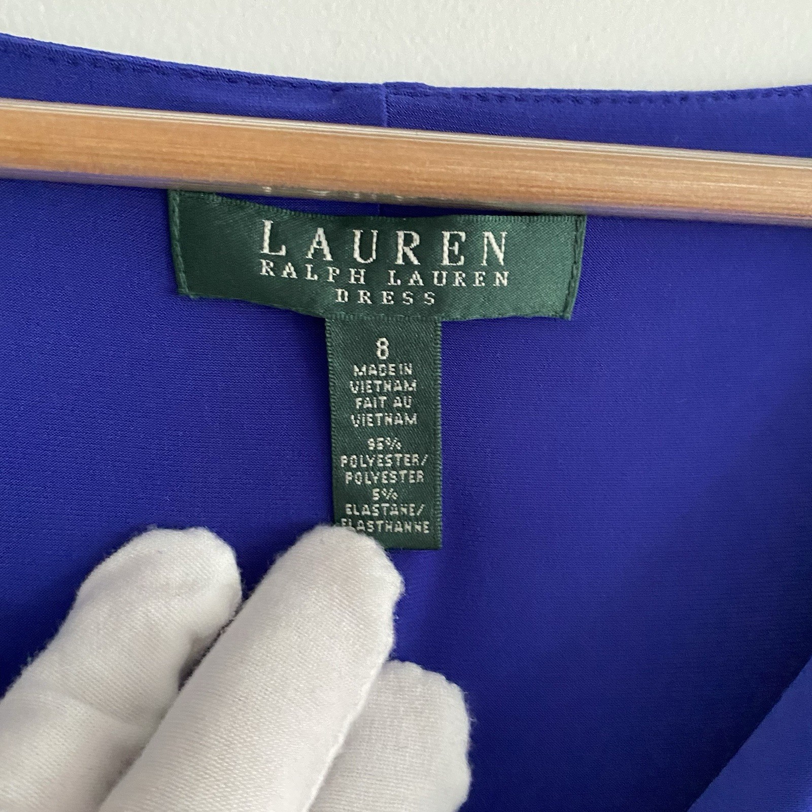 Lauren Ralph Lauren Womens 8 Cobalt Blue Draped Dress Slinky Stretch