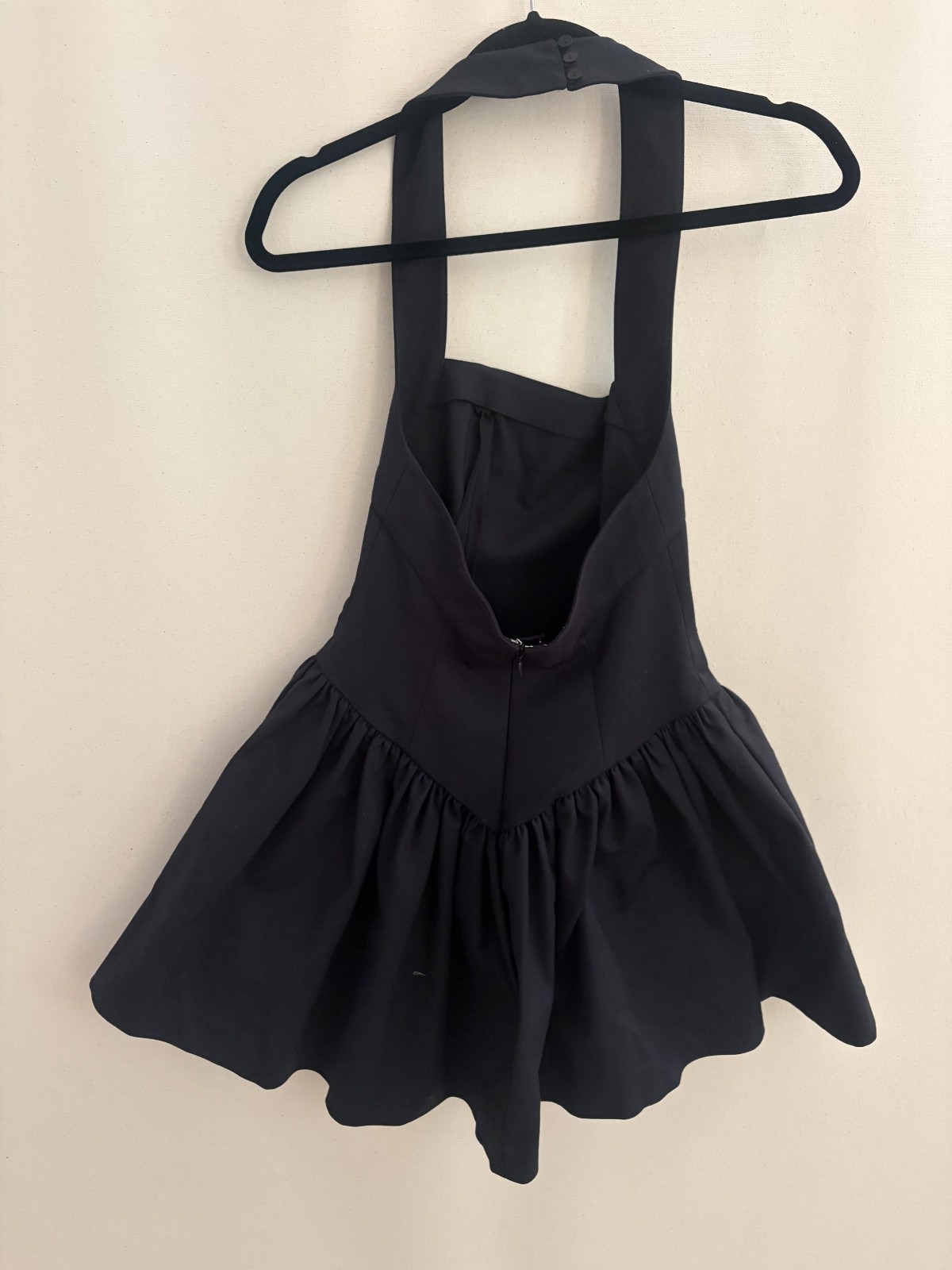 NWT Helsa Faille Halter Mini Dress Black $258 Reformation Anthropologie Aritzia