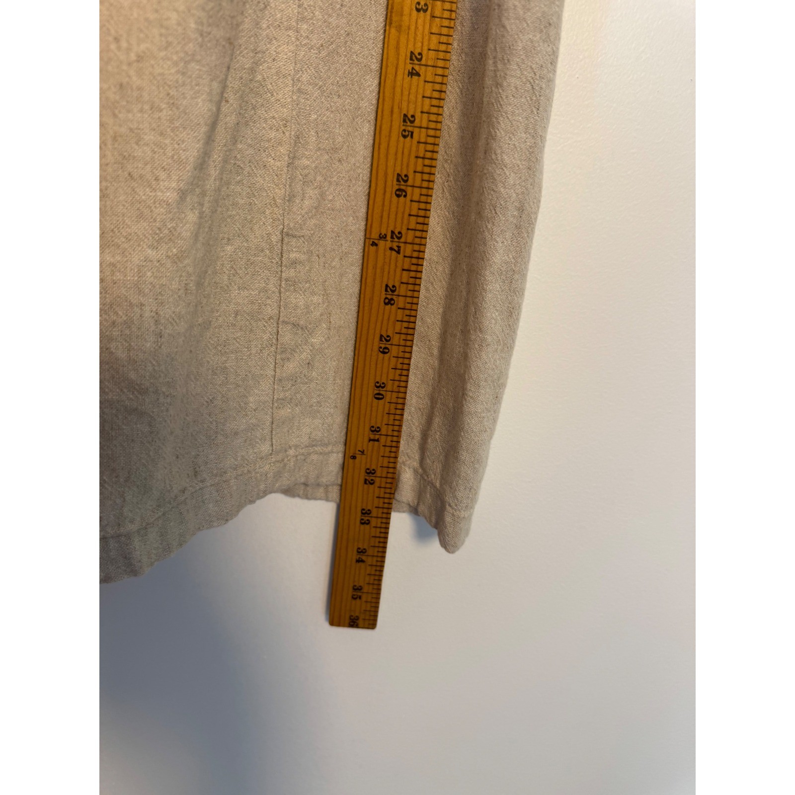 Linen Core Old Navy Smocked Back Mini Dress Womens XL Oatmeal Beige