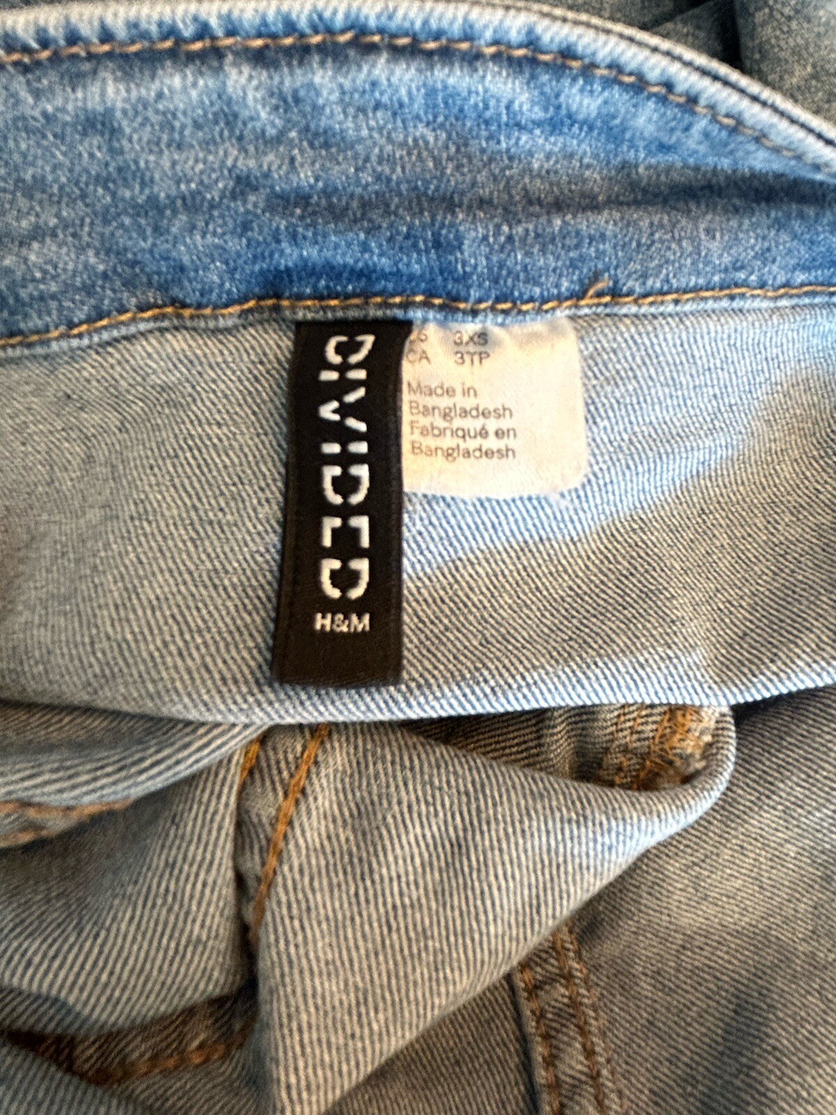 H&M Divided Denim Button Front Overall Dress Blue Jean Mini Fit Flare