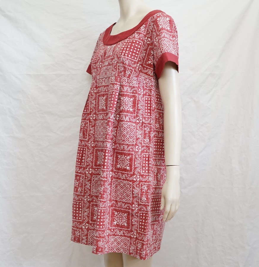 Reyn Spooner Small Patchwork Quilt Reverse Print Back Zip Dress Vintage Hawaii