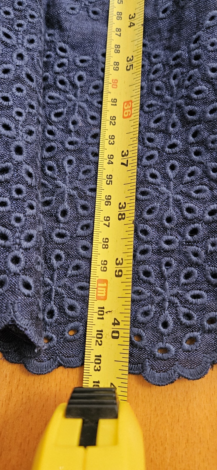 0039 ITALY navy blue 100% linen fully embroidered Maibelyn dress M bnwot rrp£250