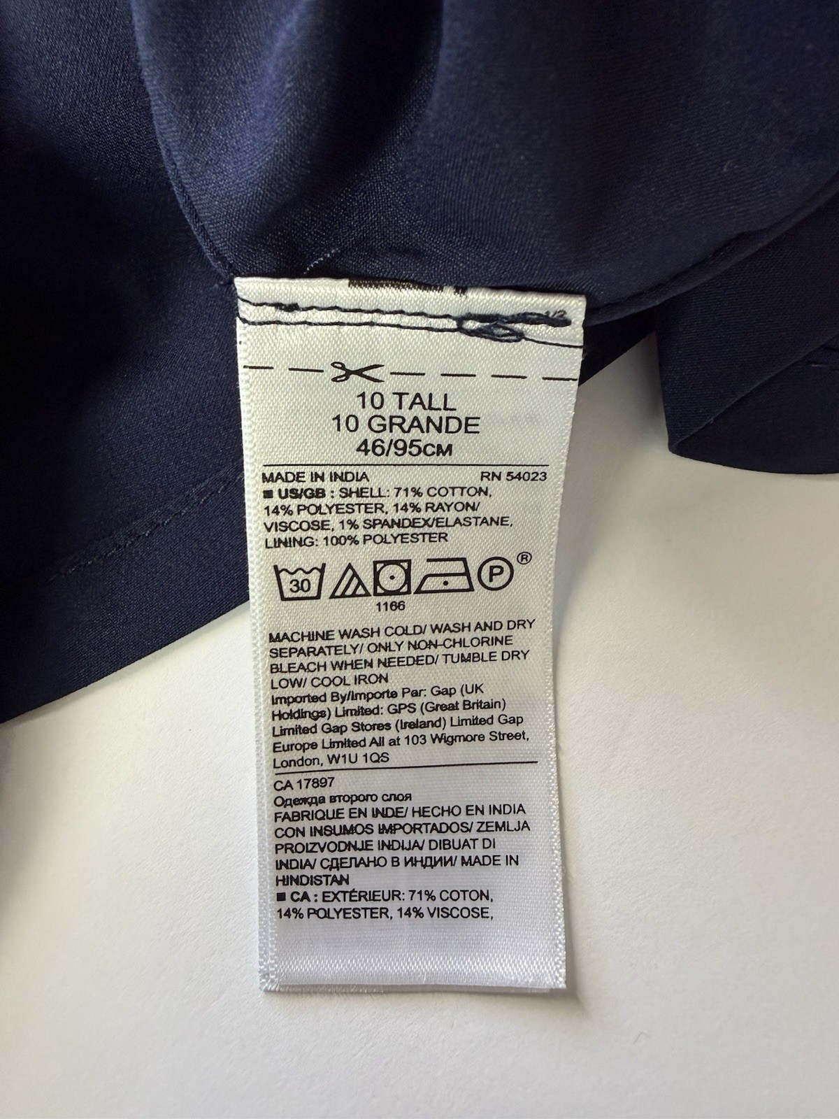 Banana Republic Size 10 Tall Blue Denim Solid A-Line Round Neck Zip Midi Dress