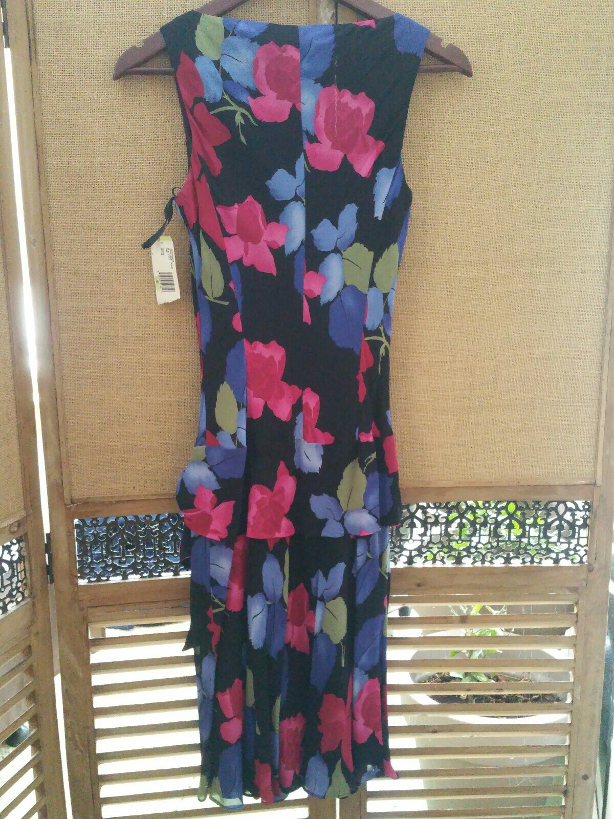 EVAN-PICONE Black & multicolor Floral Sleeveless, V-Neck, Slip Cocktail Dress 4