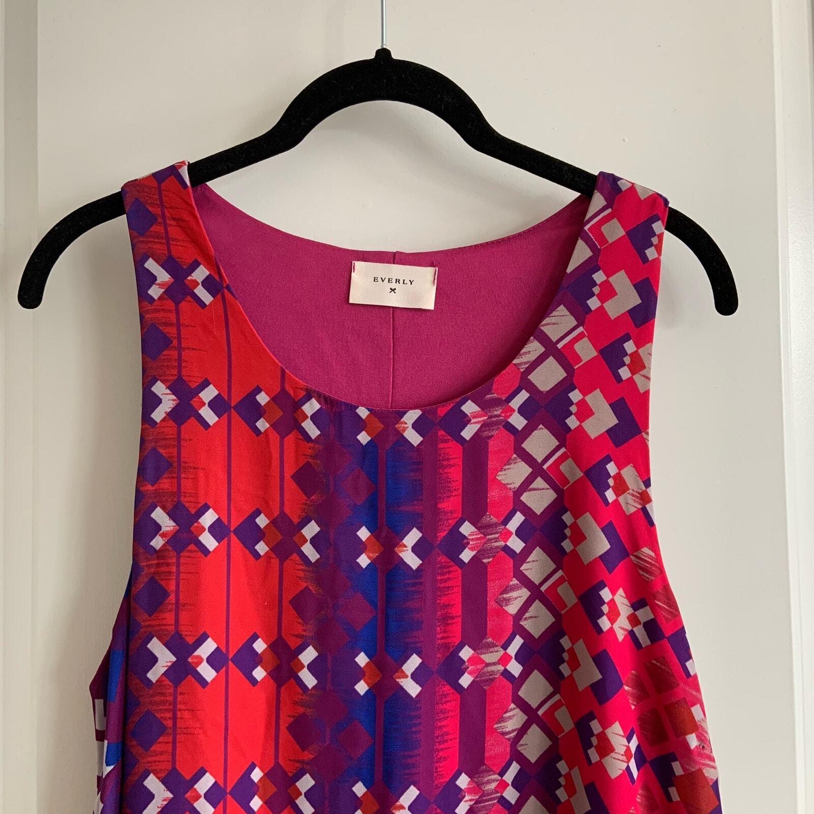 Everly Large Sleeveless Geometric Print Swing Dress