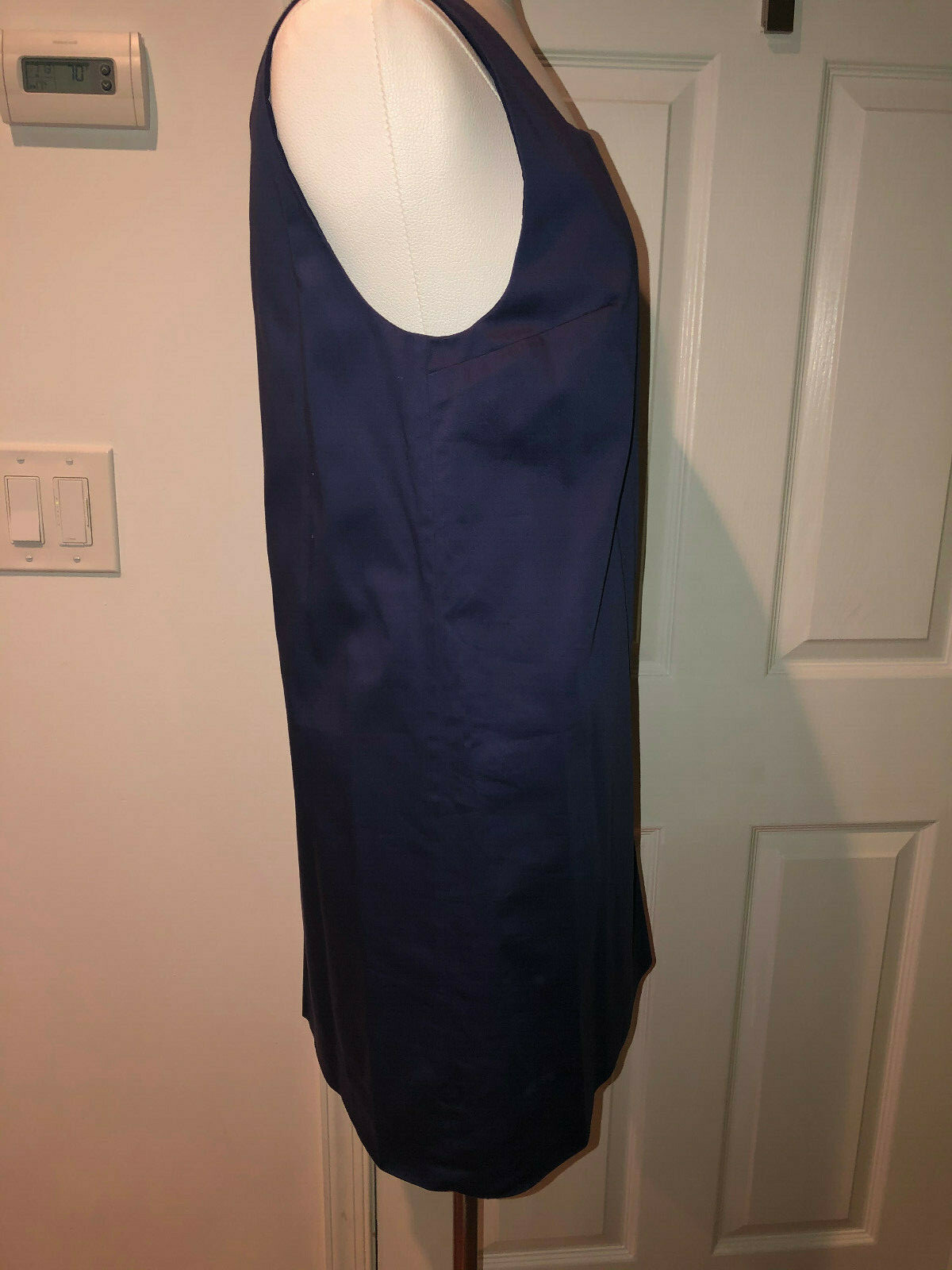 NWOT UNIQUE CACHAREL navy tank cotton mesh cutout summer double dress US 10 IT44