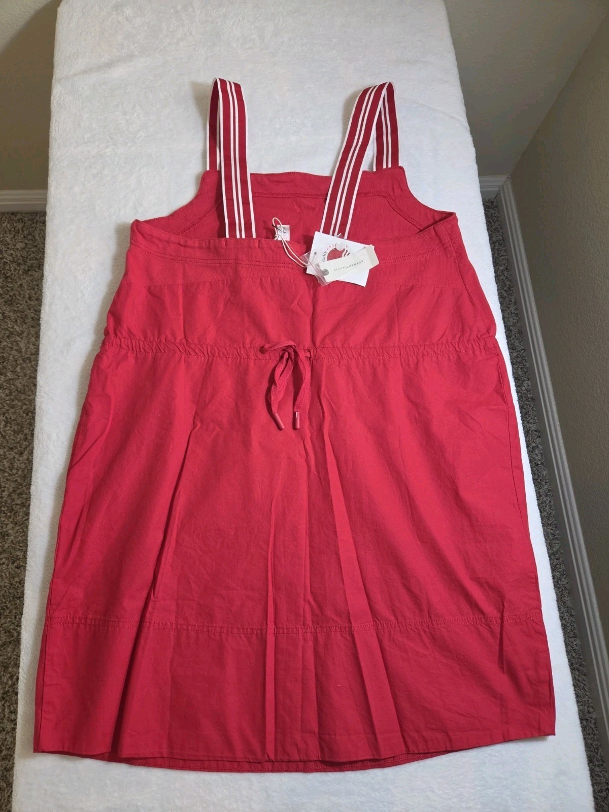 Daily Practice Anthropologie Passing Shot Mini Dress Red White Striped Straps M