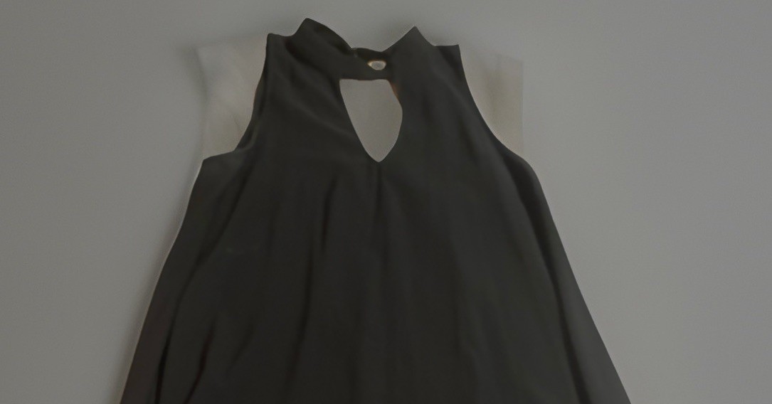 xhilaration XL Black Soft Silky Peek A Boo Top Thirty Seven 37 Inches Long Neck