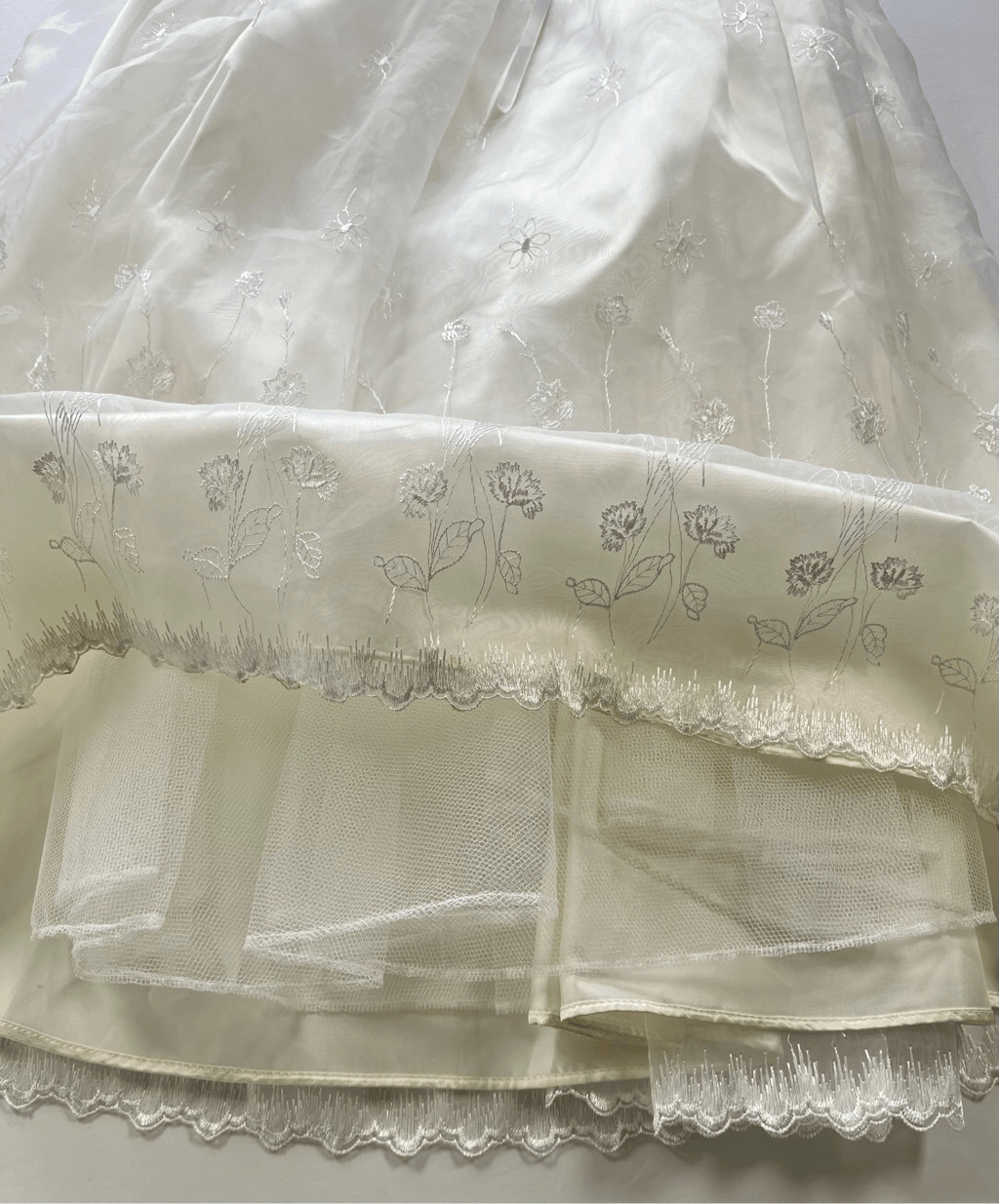 Jessica McClintock Girls Millennium 2000 Ivory Floral Formal Dress Size 16 VTG