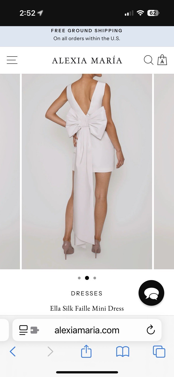 Alexia Maria Ella Silk Faille Mini Dress Cream Size 2 – New w/Tags