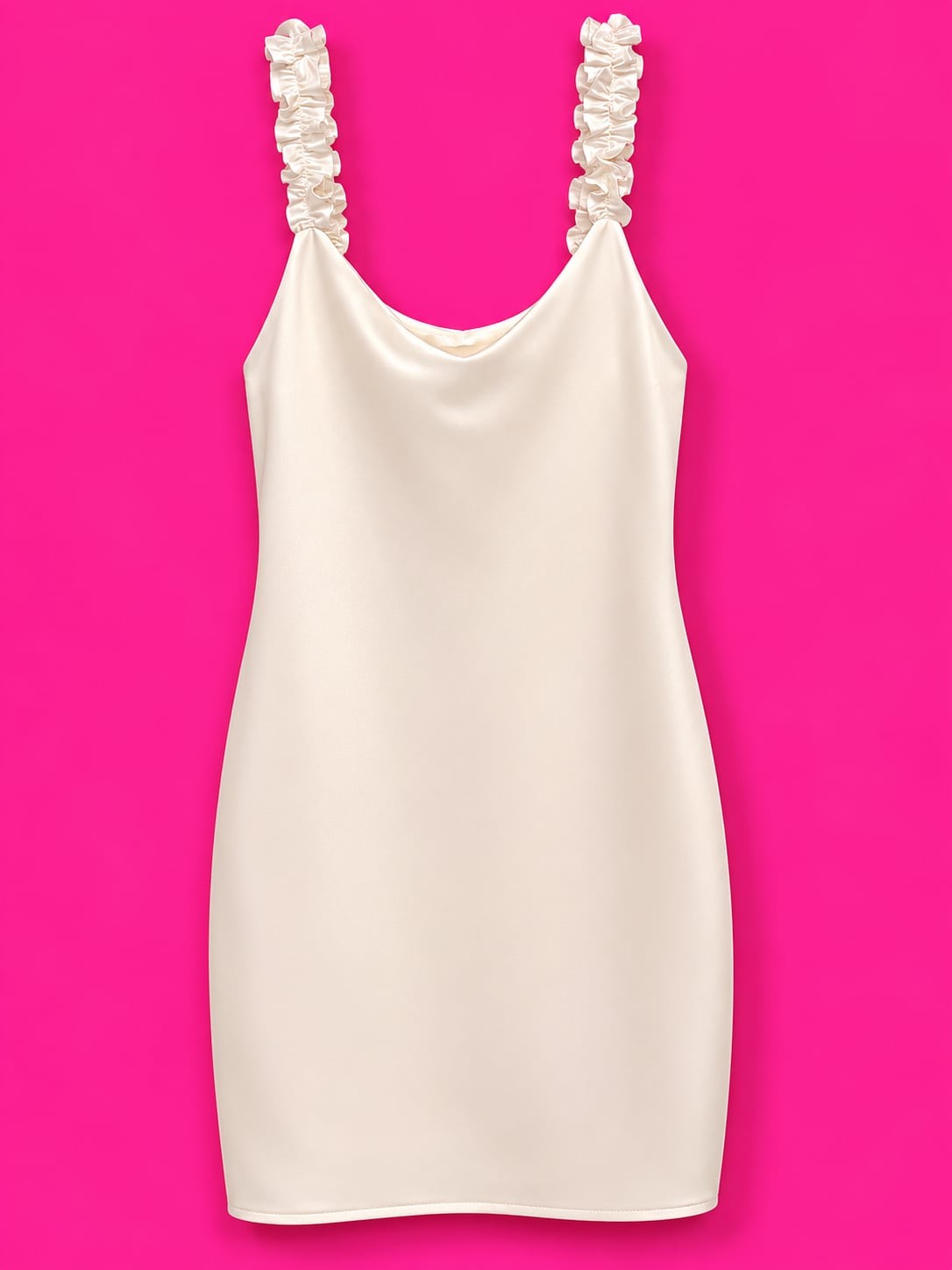 FORE Ruffle Strap Mini Dress White Size L