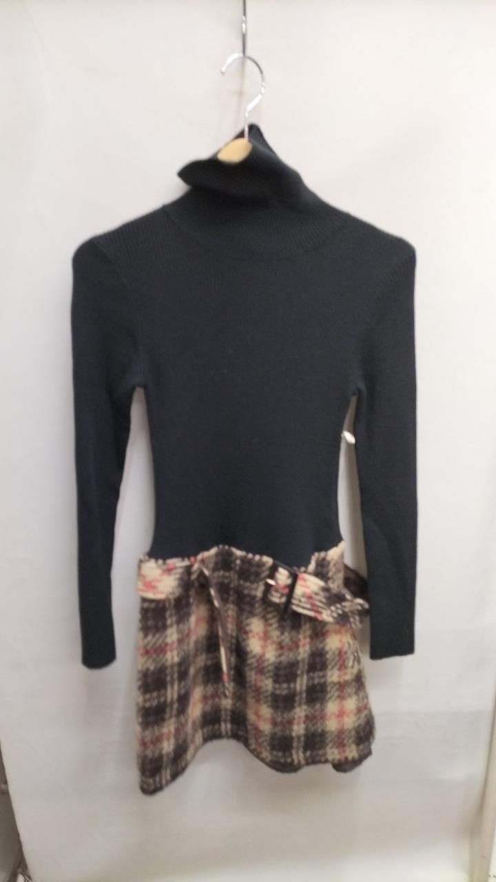 BLUE LABEL CRESTBRIDGE Knit Combination Dress 55J76-84150 Black Check Used