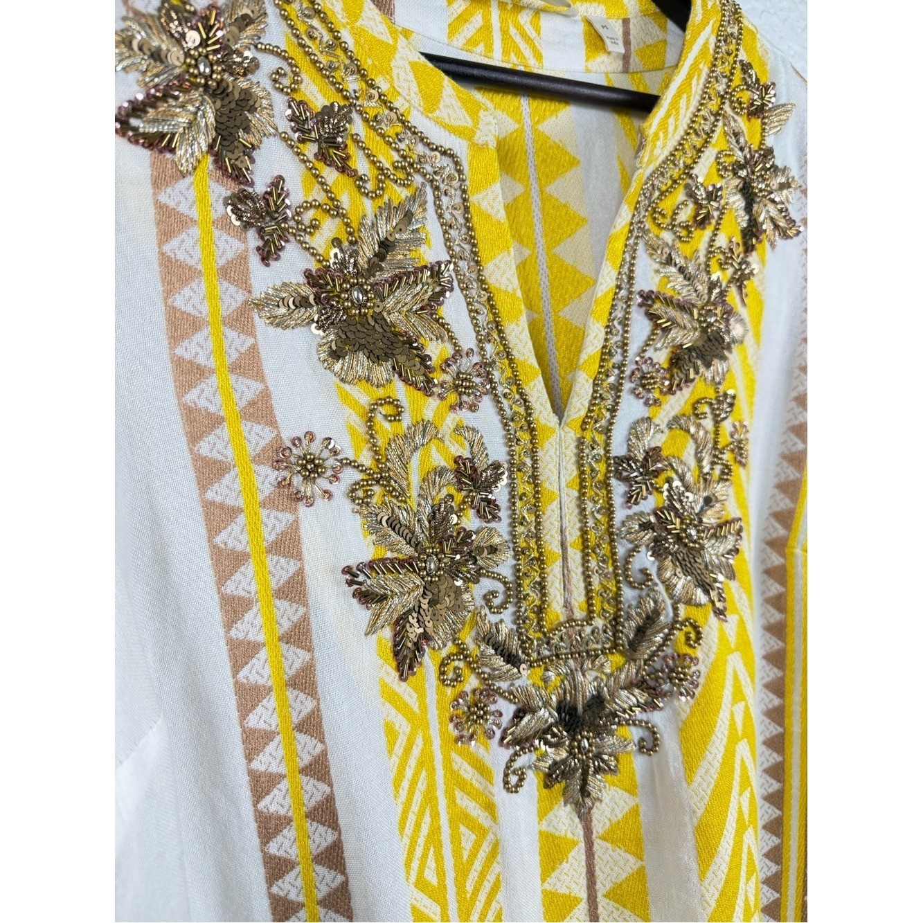 Soft Surroundings | Embellished Boho Tunic Dress | Petite Small